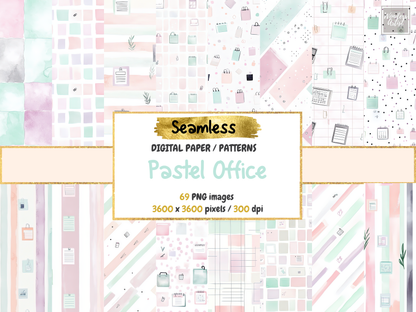 Pastel Office Digital Paper