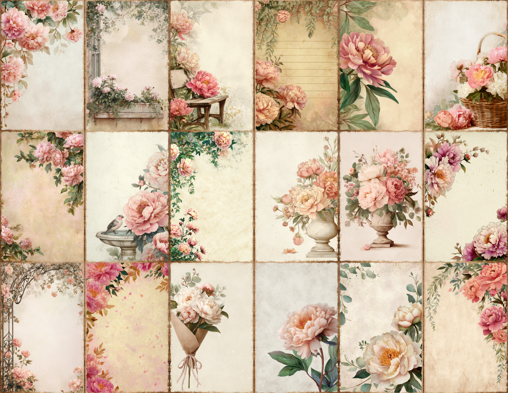 Peony Garden Journal Pages