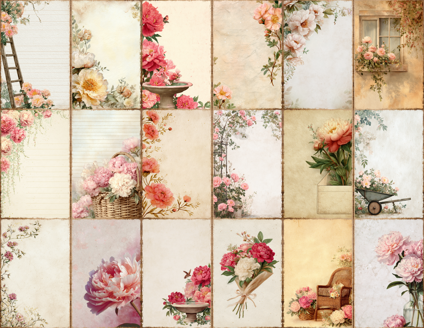 Peony Garden Journal Pages