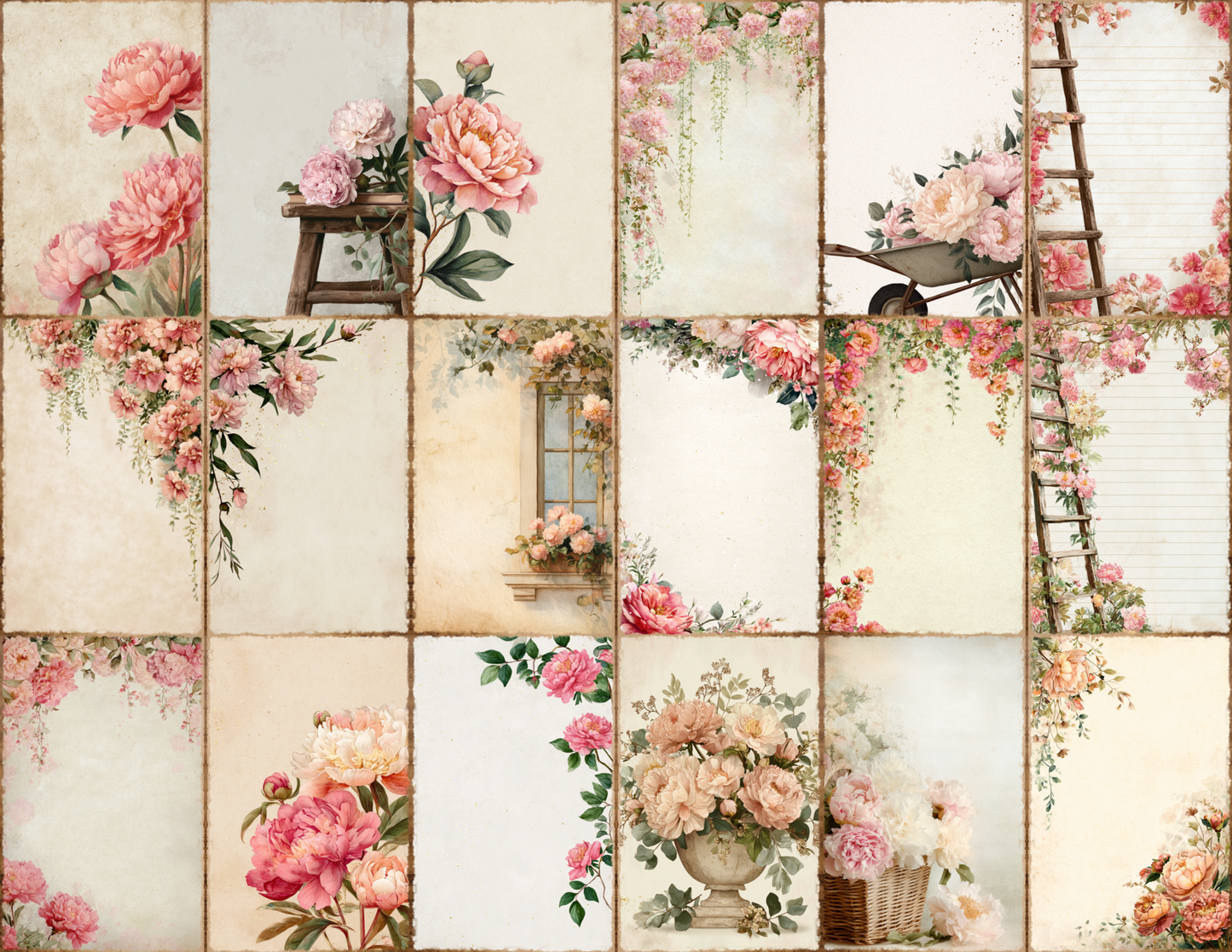 Peony Garden Journal Pages