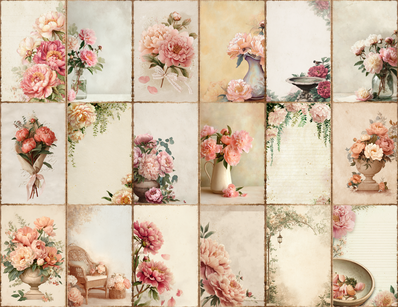 Peony Garden Journal Pages