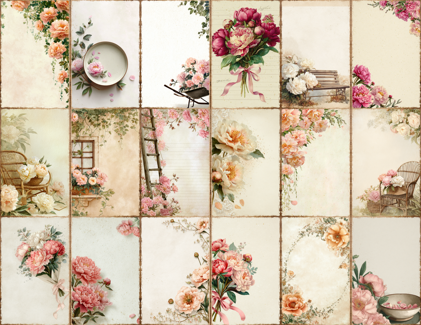 Peony Garden Journal Pages