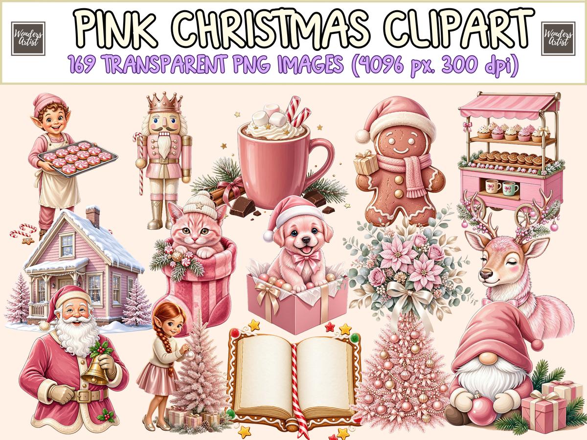 Pink Christmas Clipart