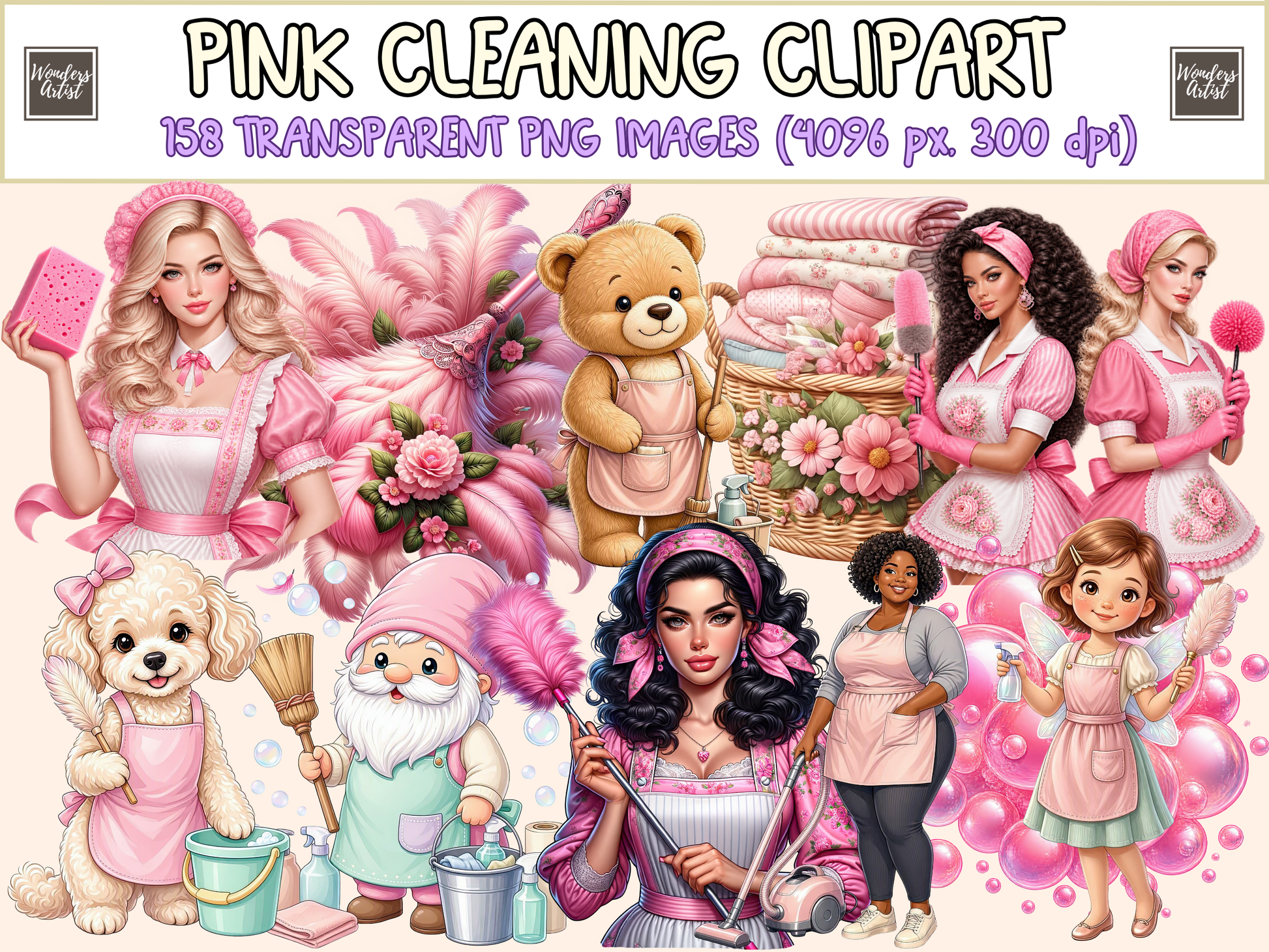 Pink Cleaning Clipart