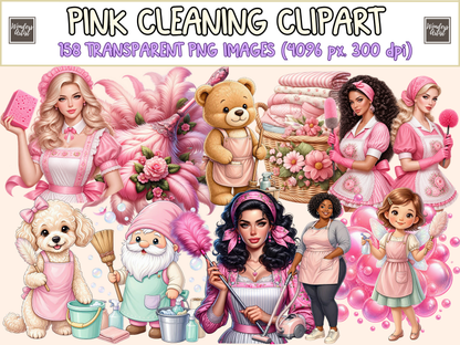 Pink Cleaning Clipart