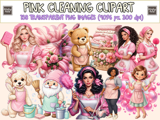 Pink Cleaning Clipart