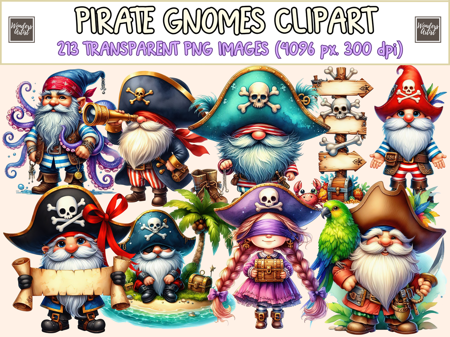 Pirate Gnomes Clipart