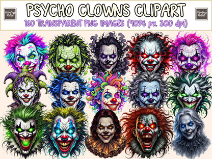 Psycho Clowns Clipart