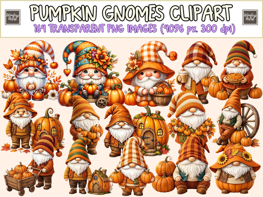 Pumpkin Gnomes Clipart
