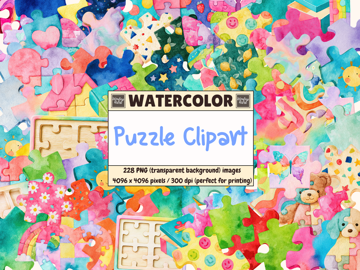 Puzzle Watercolor Clipart