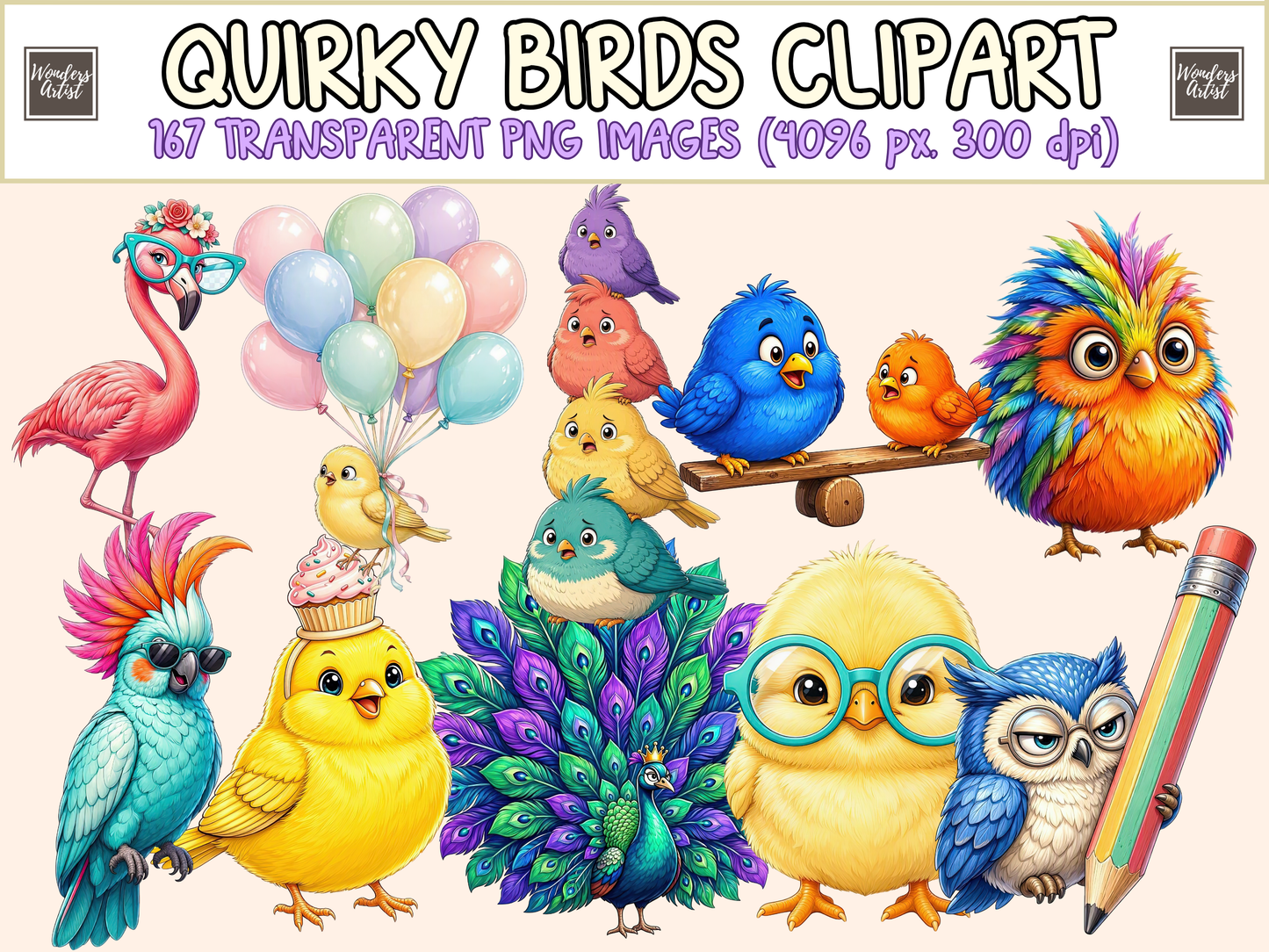 Quirky Birds Clipart
