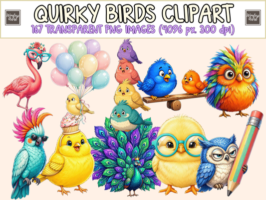 Quirky Birds Clipart