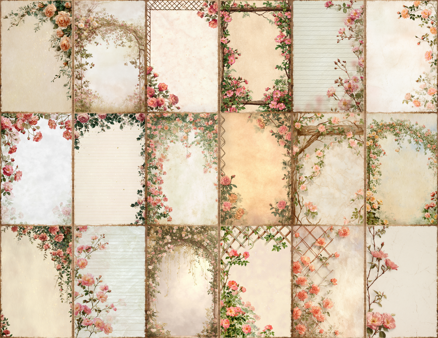 Rose Trellis Journal Pages