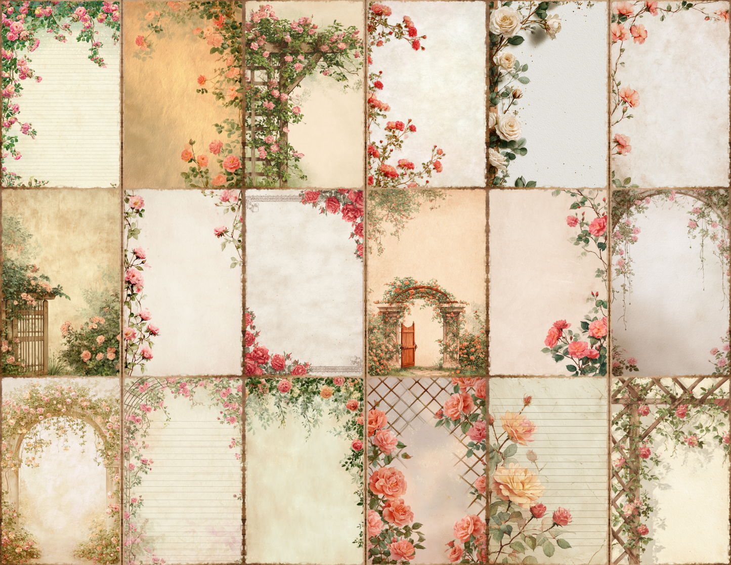 Rose Trellis Journal Pages