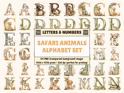 Safari Animals Alphabet & Numbers