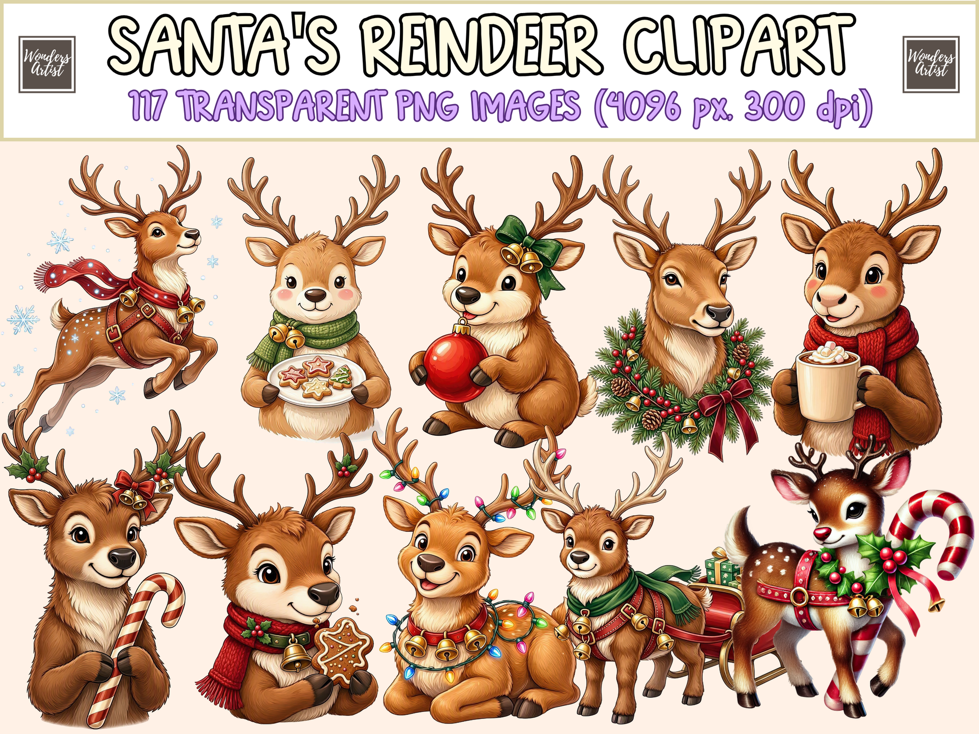 Santa's Reindeer Clipart