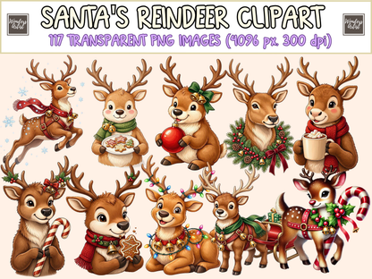 Santa's Reindeer Clipart