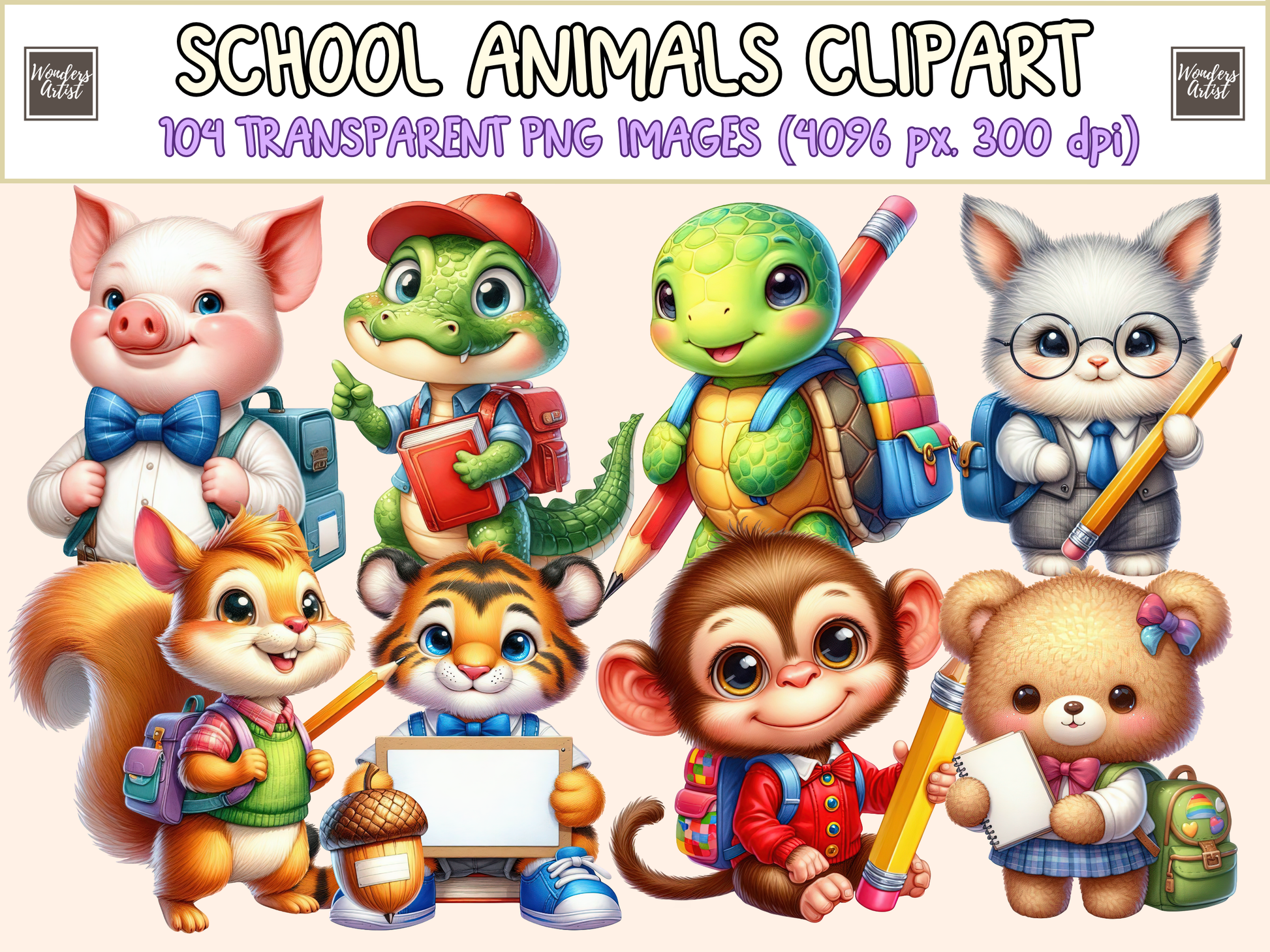 School Animals Clipart