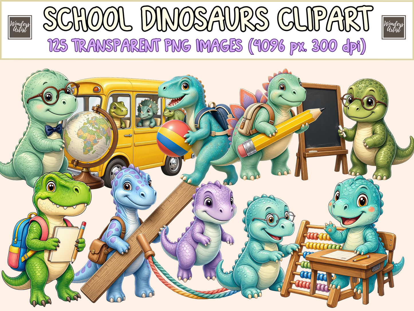 School Dinosaurs Clipart