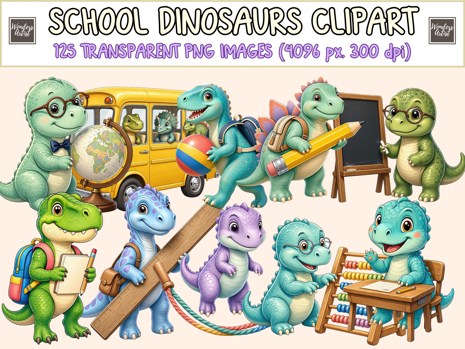 School Dinosaurs Clipart