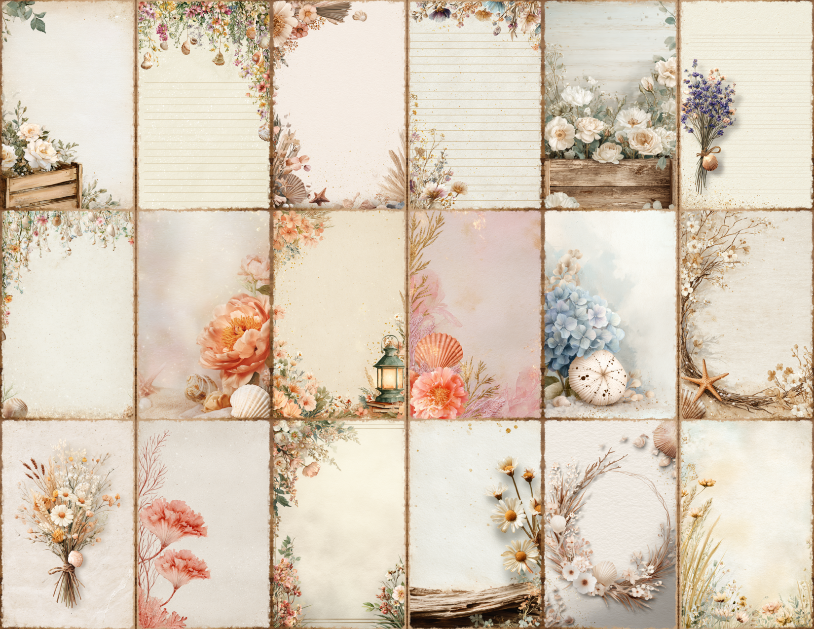 Seaside Florals Journal Pages