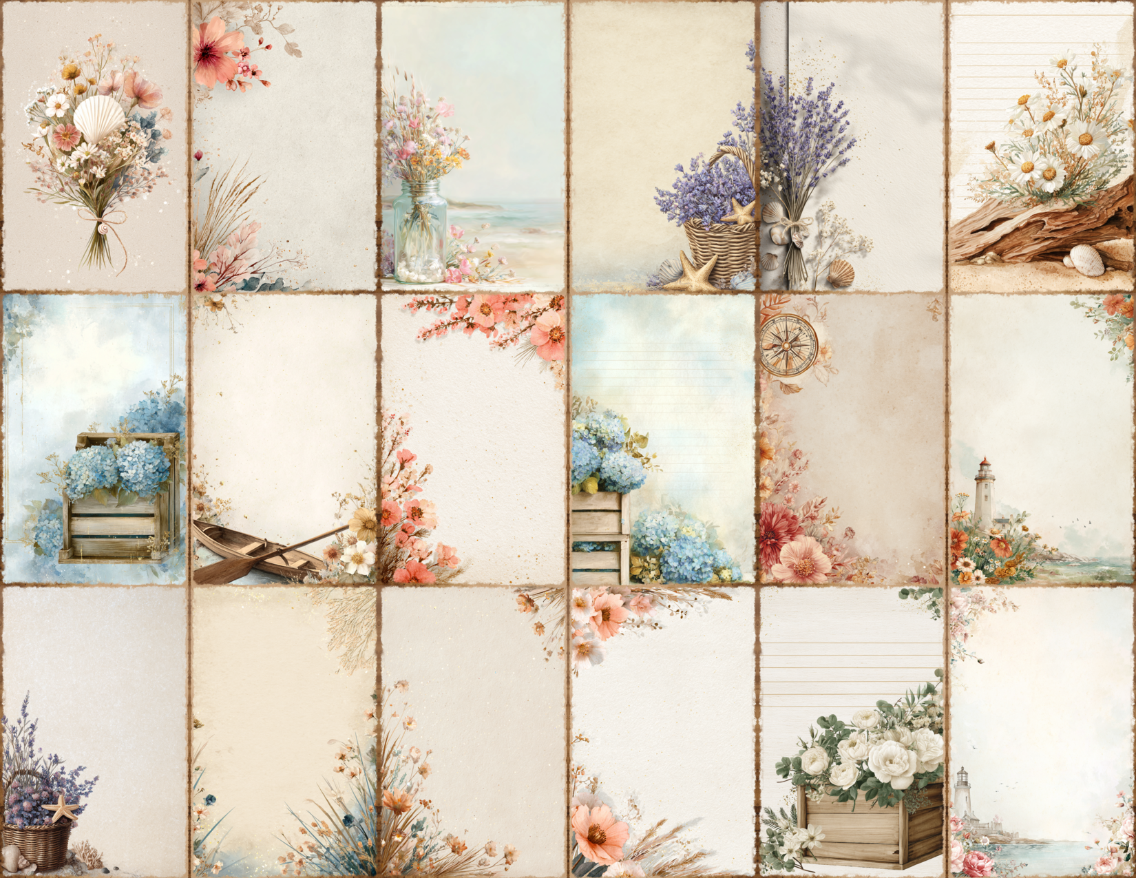 Seaside Florals Journal Pages