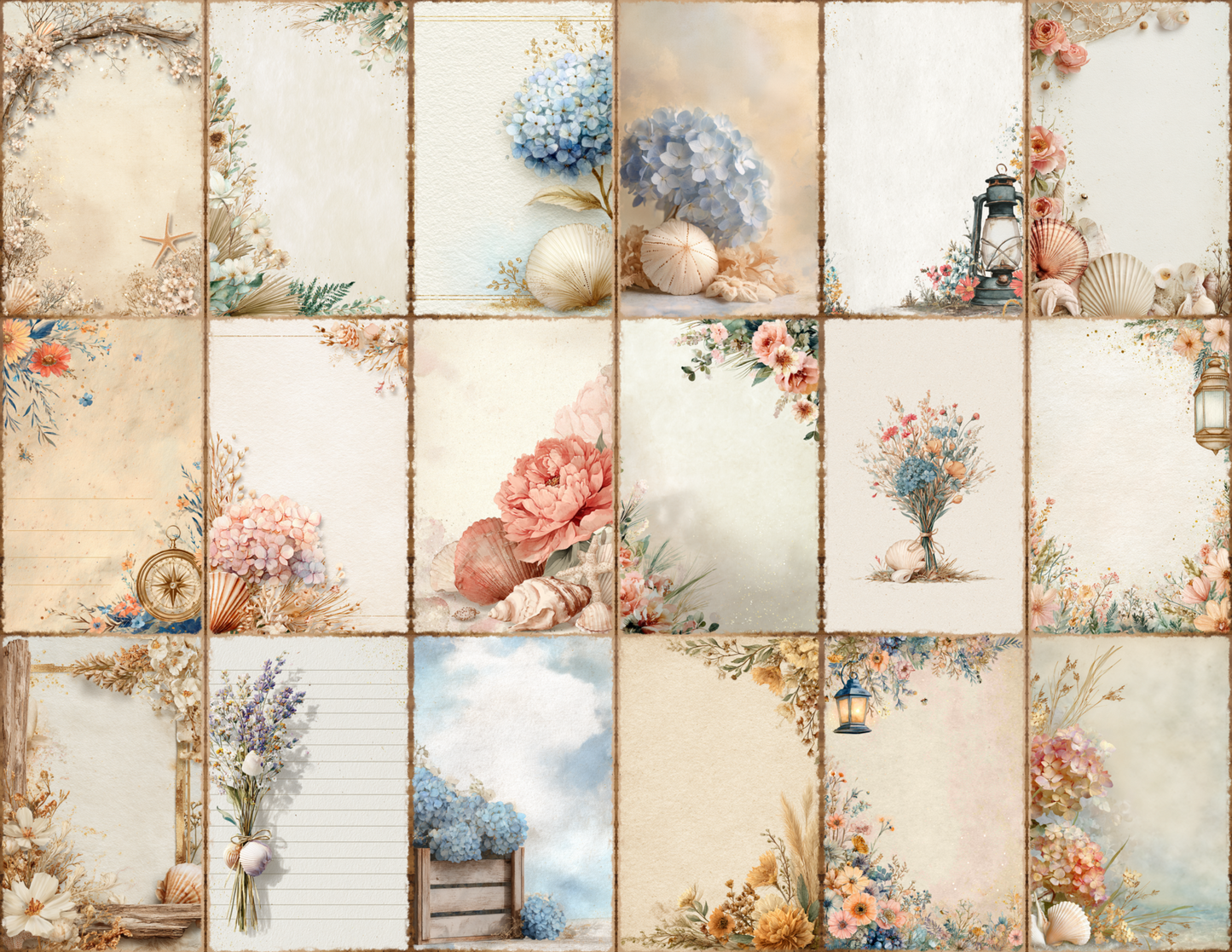 Seaside Florals Journal Pages