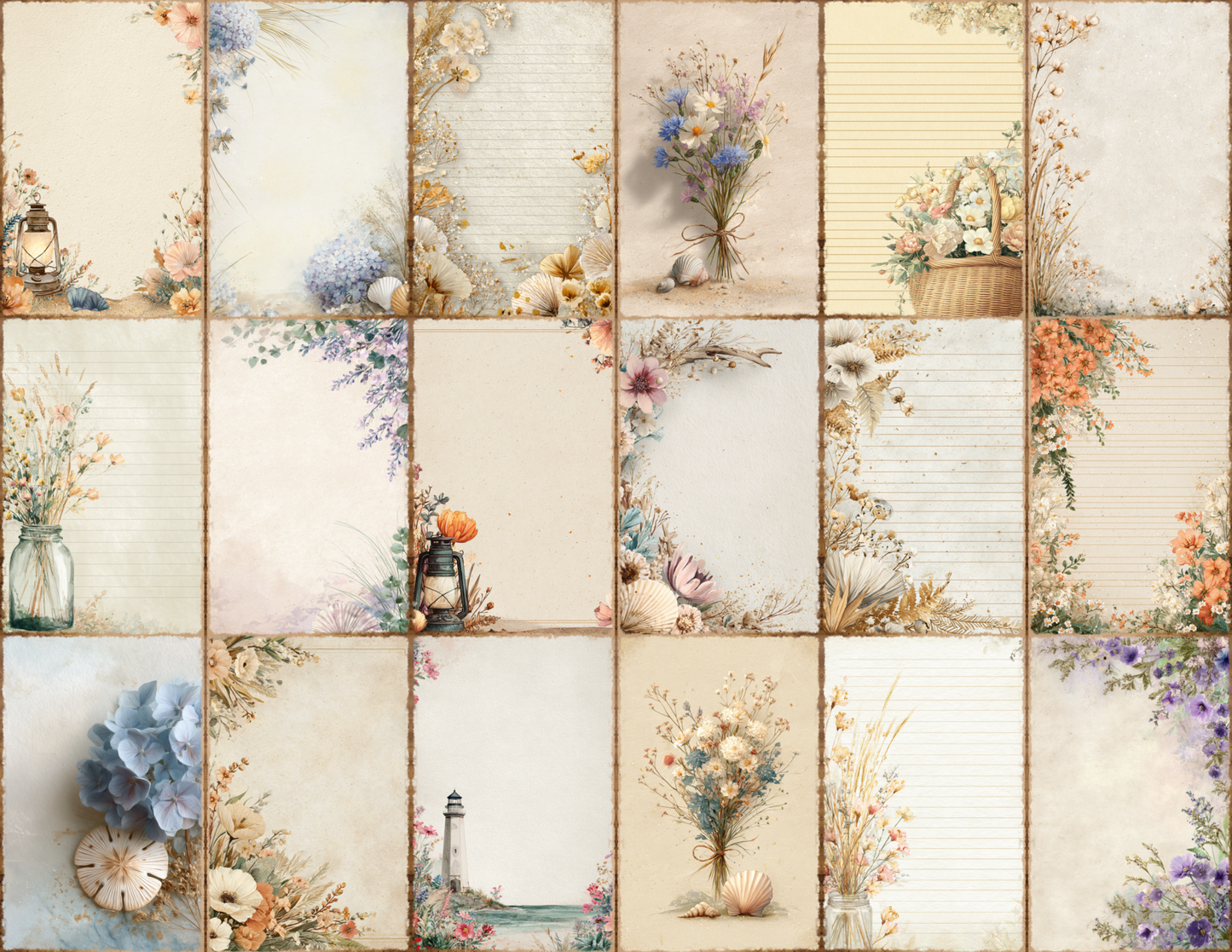 Seaside Florals Journal Pages