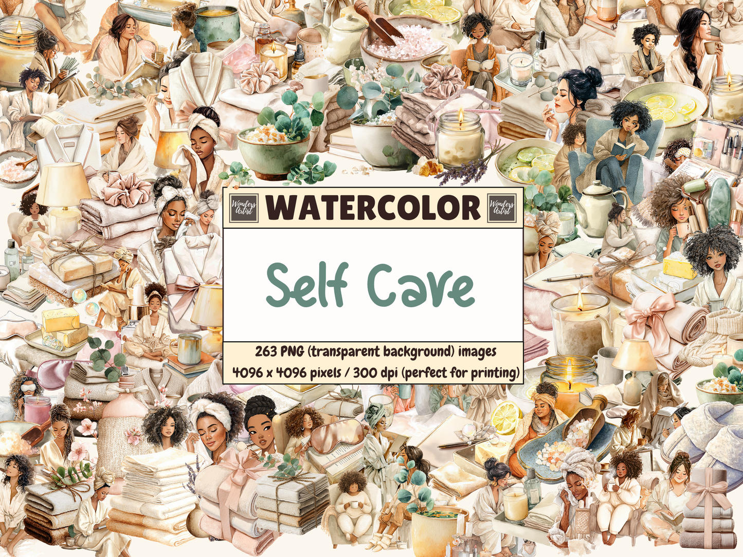 Self Care Watercolor Clipart