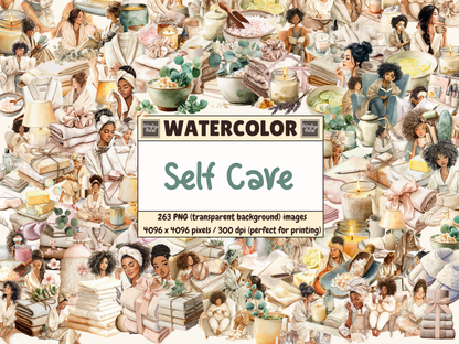Self Care Watercolor Clipart
