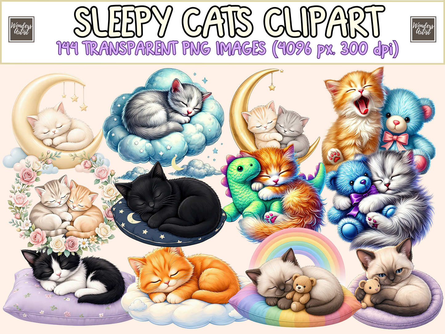 Sleepy Cats Clipart
