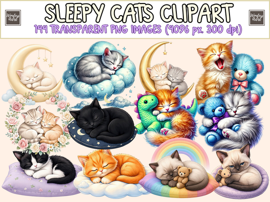 Sleepy Cats Clipart