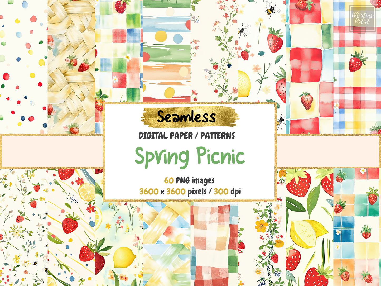 Spring Picnic Digital Paper