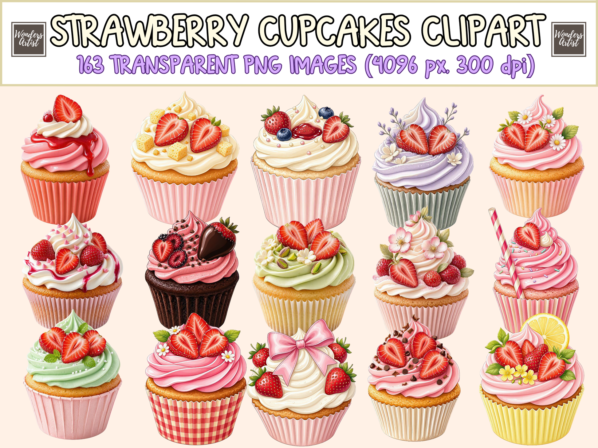 Strawberry Cupcakes Clipart