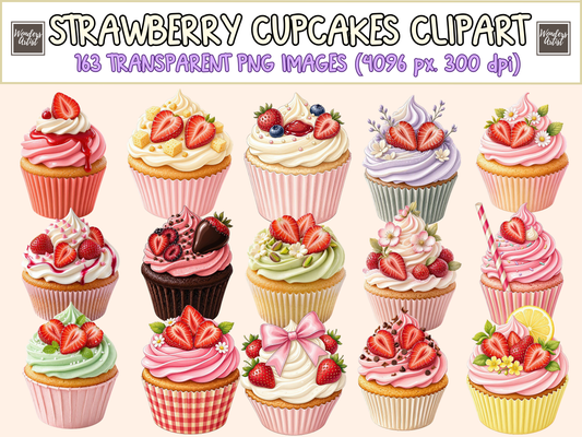 Strawberry Cupcakes Clipart