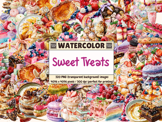 Sweet Treats Watercolor Clipart