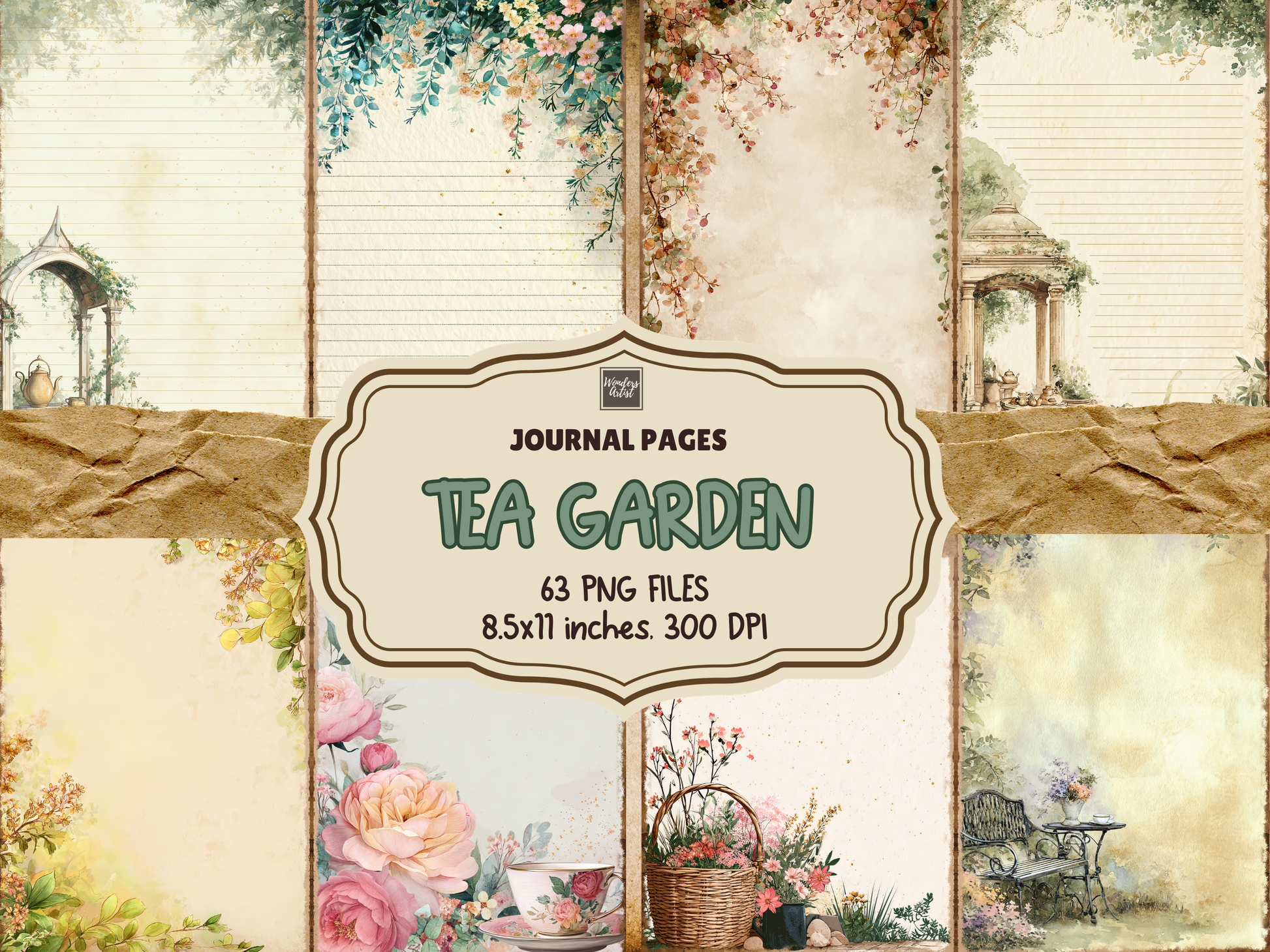 Tea Garden Journal Pages