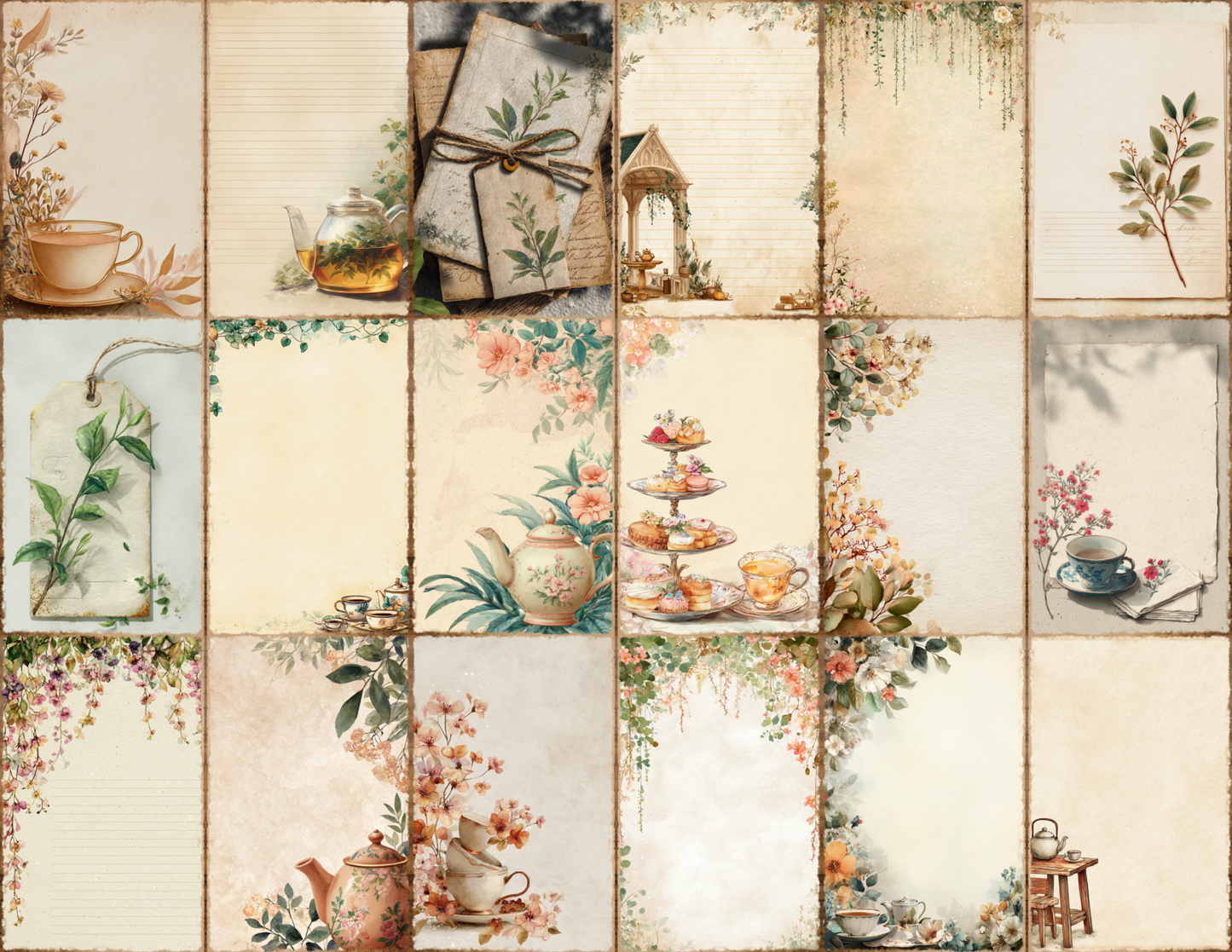 Tea Garden Journal Pages