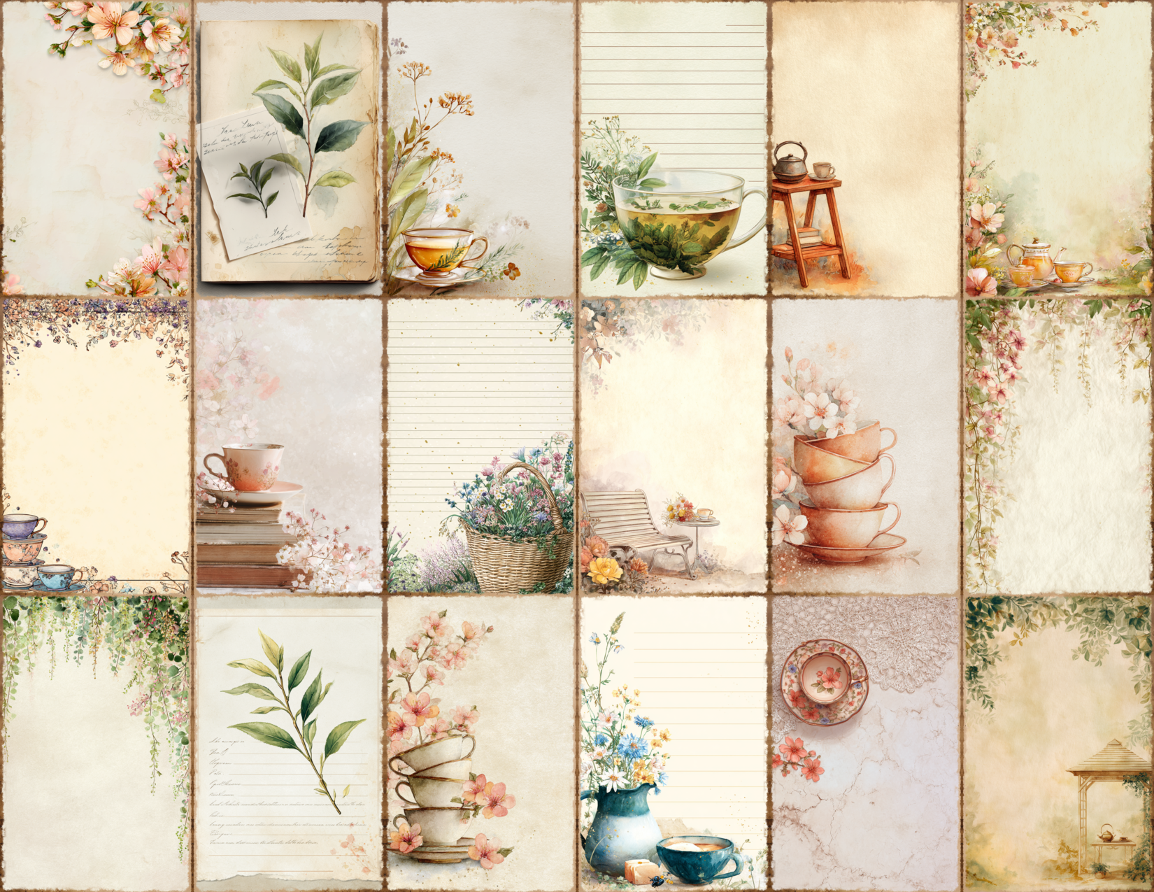 Tea Garden Journal Pages