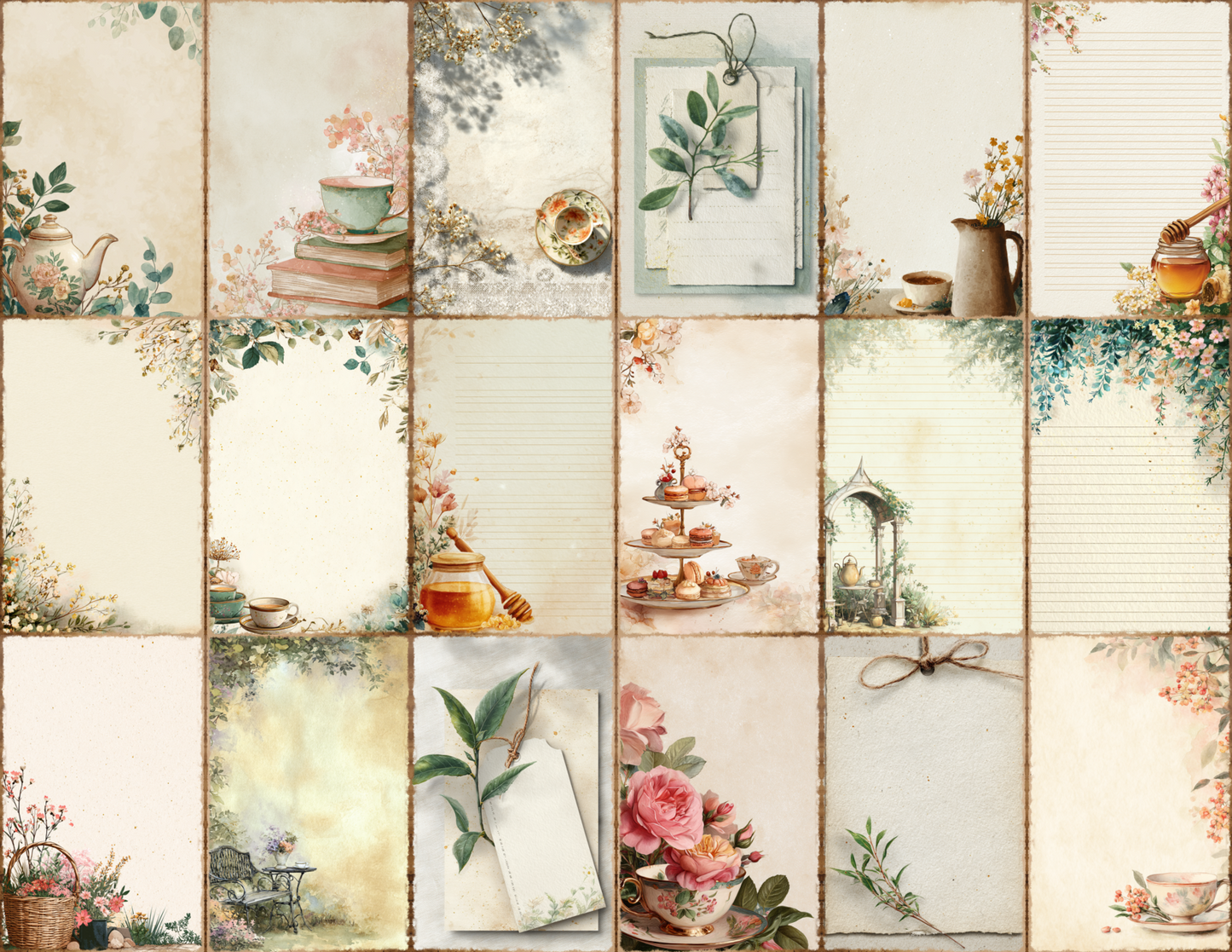 Tea Garden Journal Pages