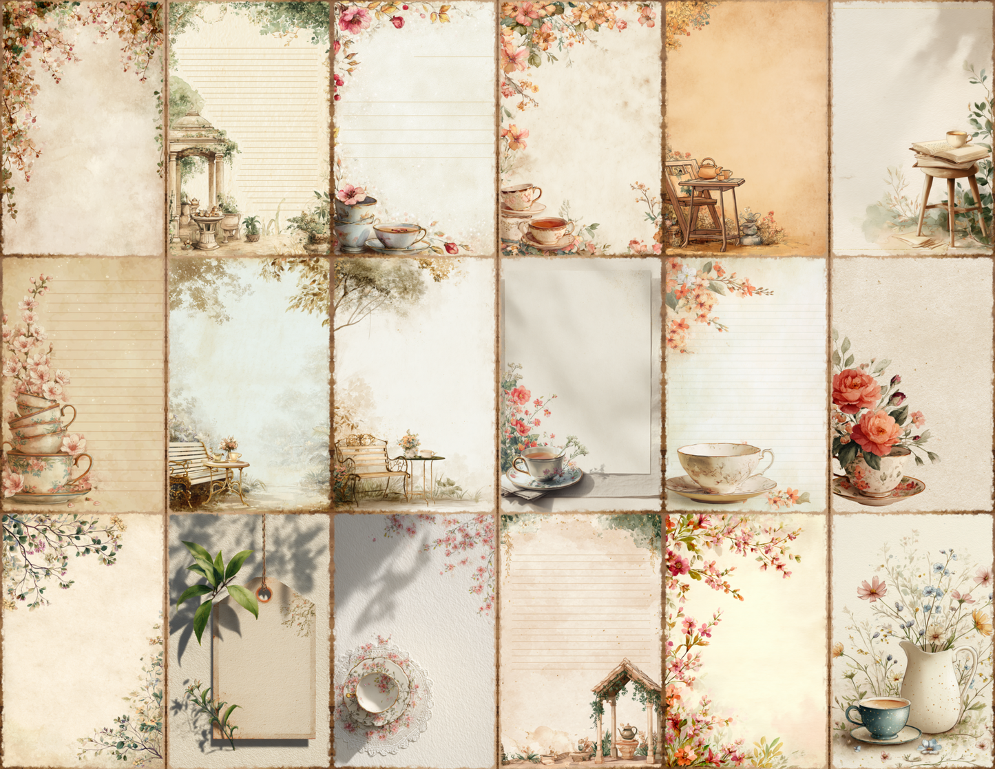 Tea Garden Journal Pages