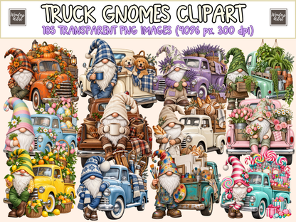 Truck Gnomes Clipart