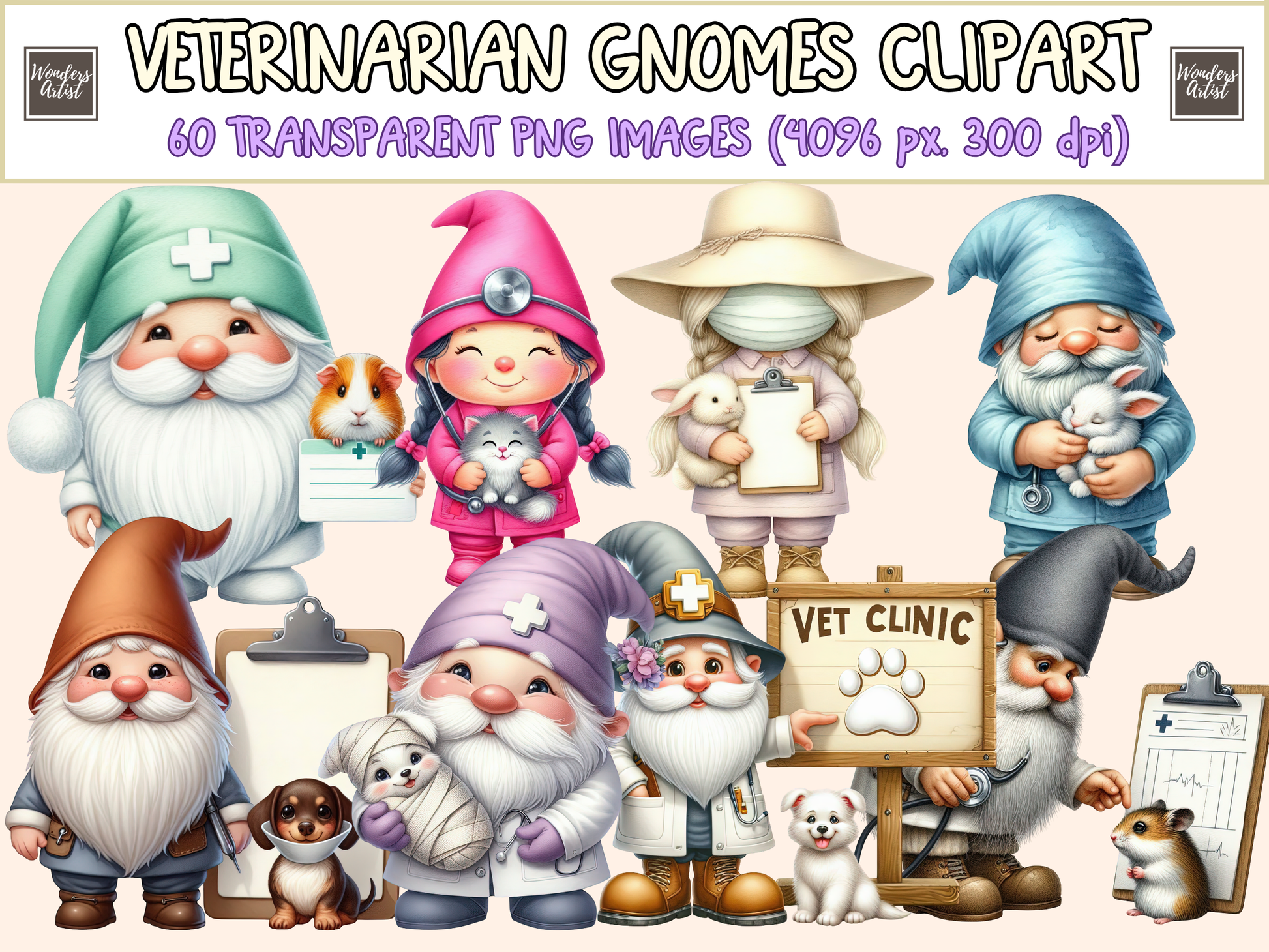Veterinarian Gnomes Clipart