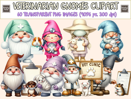 Veterinarian Gnomes Clipart