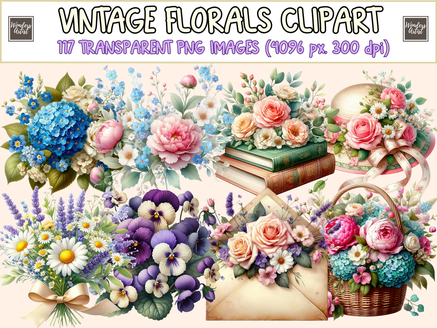 Vintage Florals Clipart