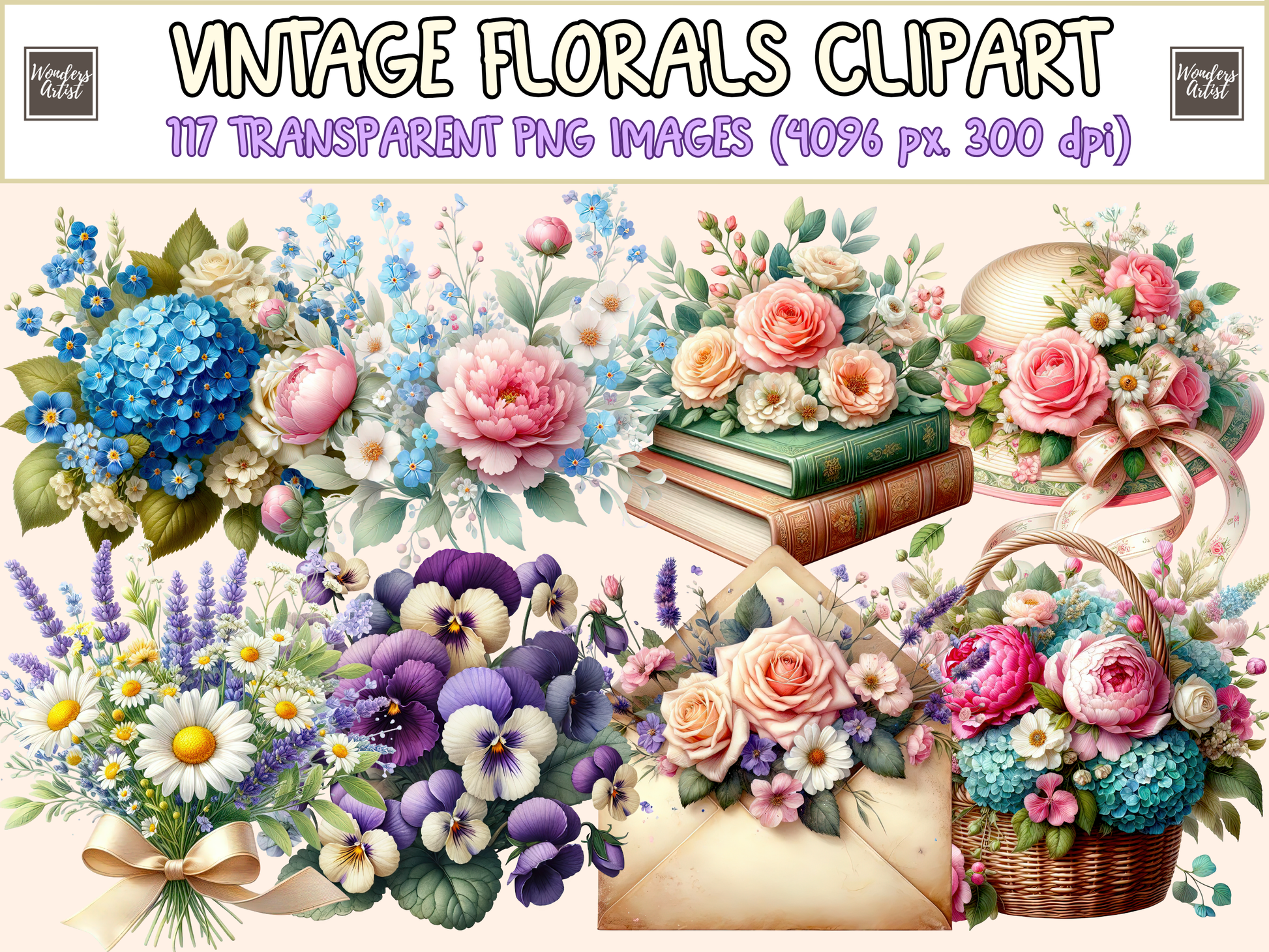 Vintage Florals Clipart