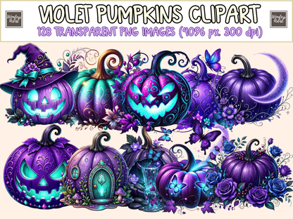 Violet Pumpkins Clipart