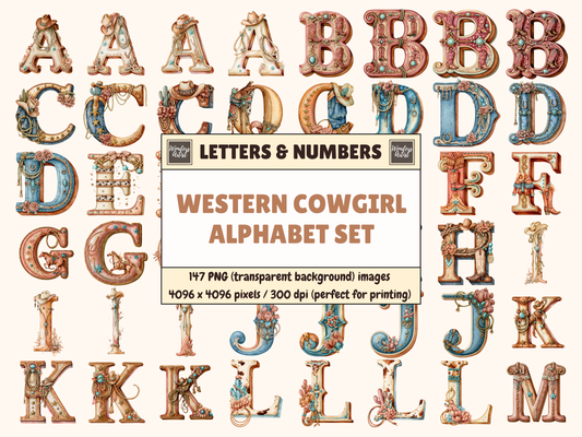 Western Cowgirl Alphabet & Numbers