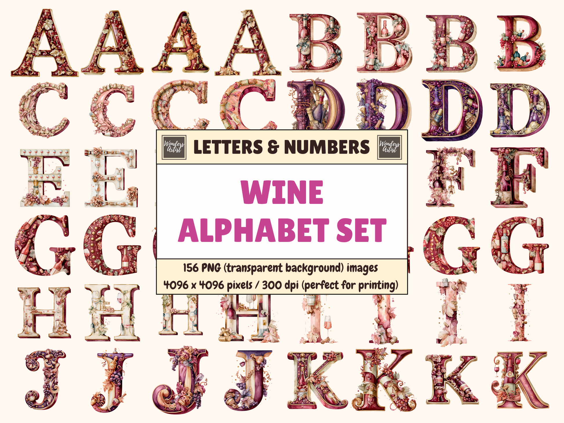 Wine Alphabet & Numbers