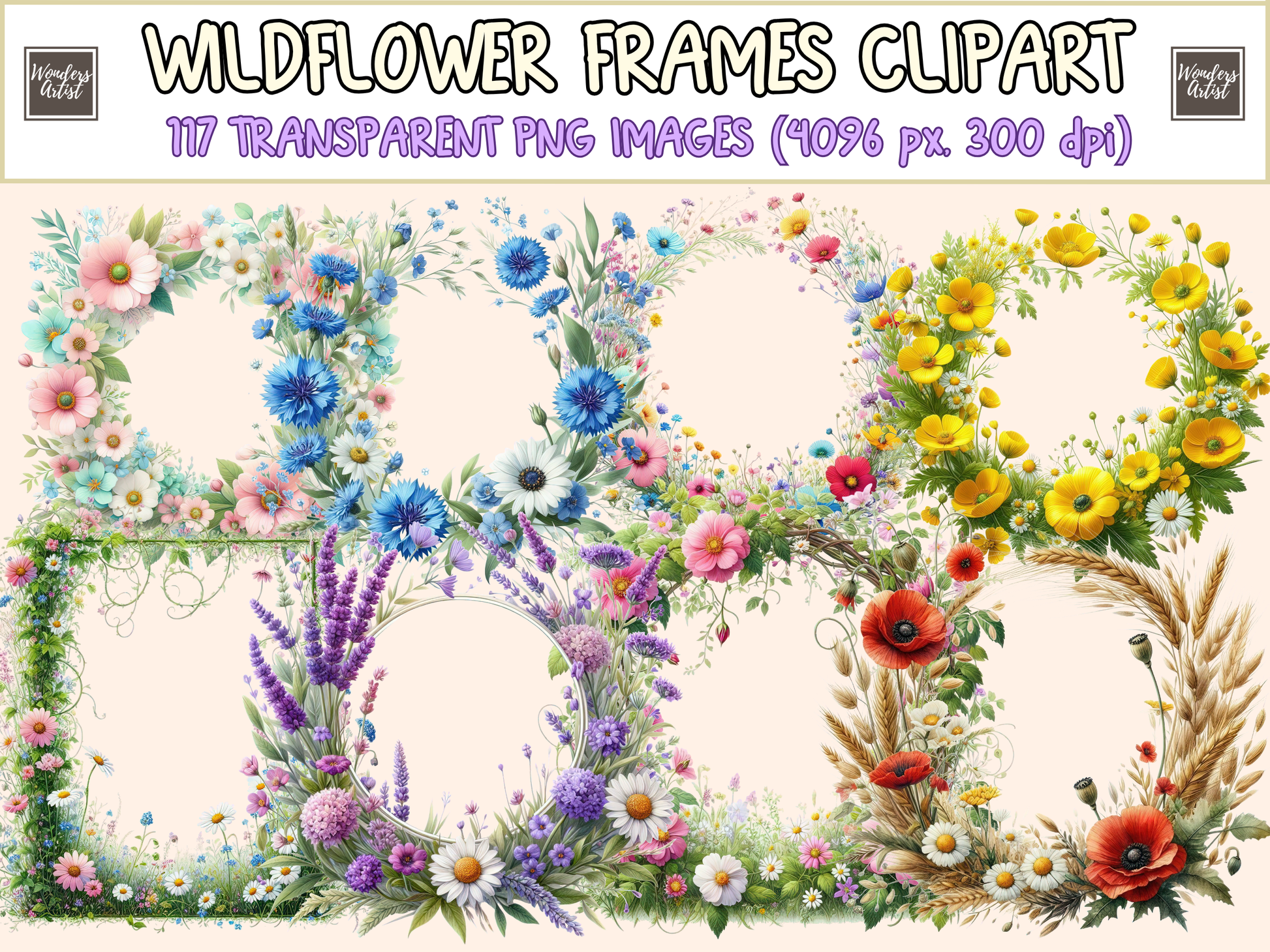 Wildflower Frames Clipart